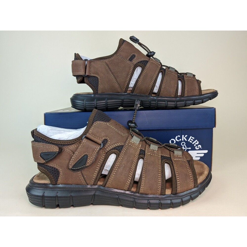 Dockers Sandals Mens 11 M Stephen Fisherman Dark Tan Slingback Casual Shoes NEW